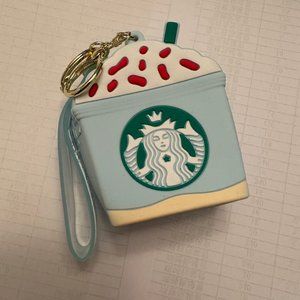 Starbucks Keychain Small Pouch Thin Silicone - Light Blue